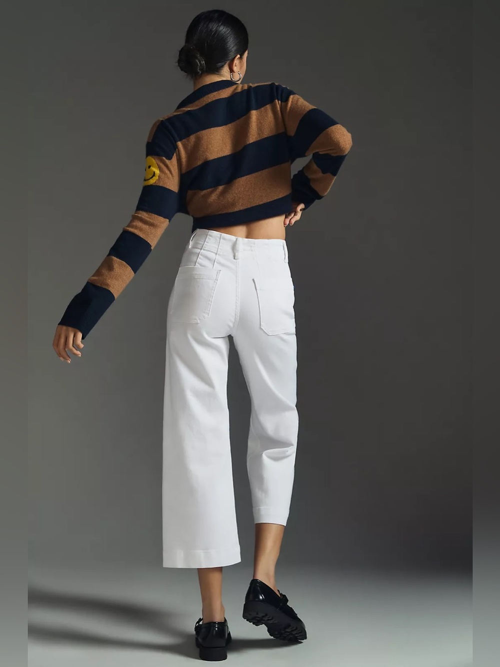 Anthropologie Pilcro The Skipper White Cropped Wide-Leg Jeans Size 25 - Picture 2 of 9